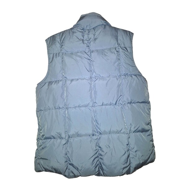 Lands' End Blue Goose Down Puffer Vest Feathers Snap Front Women's 6 - 8 Pockets - Picture 4 of 4